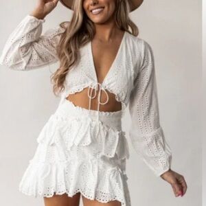 MABLE White Eyelet Dress
